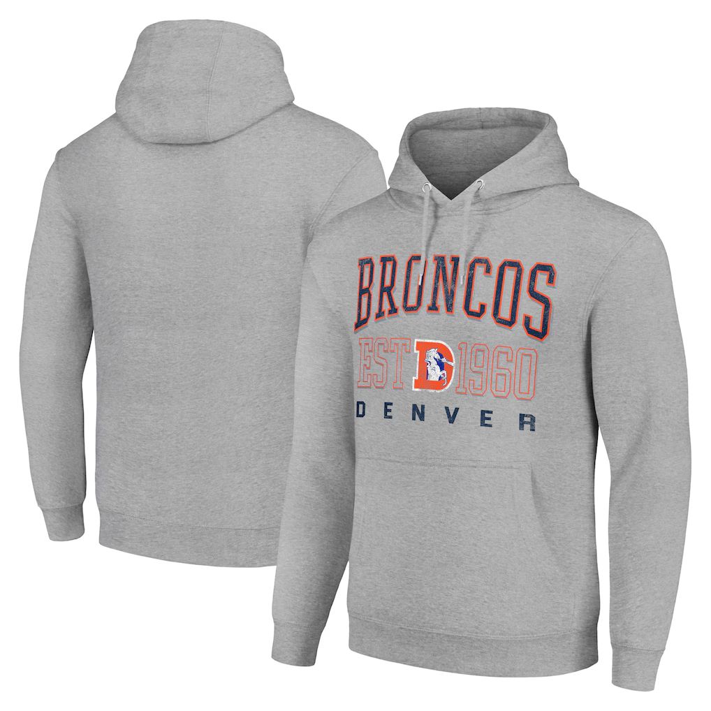 Men 2026 NFL Denver Broncos Grey Hoodie hooded style 02